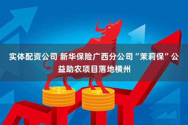 实体配资公司 新华保险广西分公司“茉莉保”公益助农项目落地横州